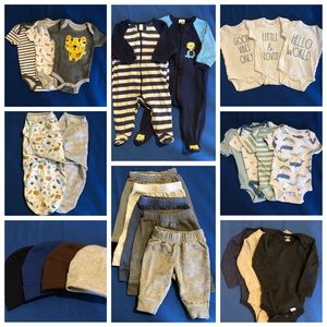 EUC 26 Piece Bundle/Lot 0-3m Clothes Hats Pajamas
